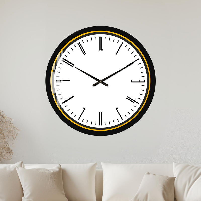 Yellow Minimalist Timepiece with black frame
