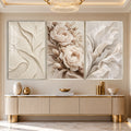Ivory Floral with silver frame
