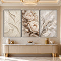 Ivory Floral with black frame