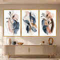 Abstract Botanical with gold frame
