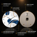 Navy Golden Curves — tempered glass, ultra HD print, ready to hang