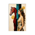 Artronauts Glass Print Crimson Horse and Muse Glass Wall Art