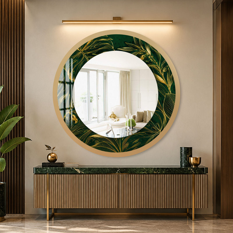 Emerald Botanical Elegance with gold frame