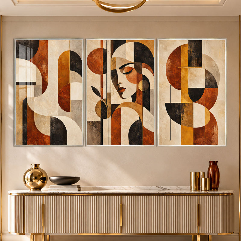 Abstract Woman with silver frame