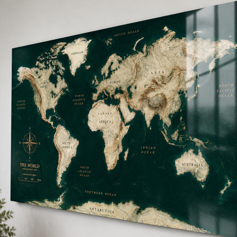 Emerald World Map lifestyle view