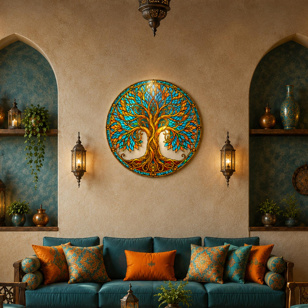 Stained Glass Tree Of Life II in a modern room