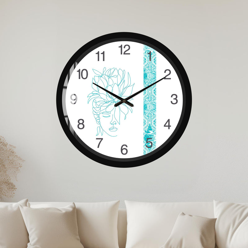 Turquoise Floral Muse with black frame