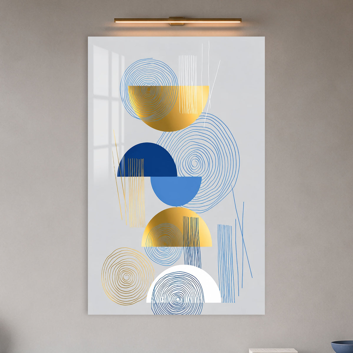Blue And Gold Rhythm in a modern room