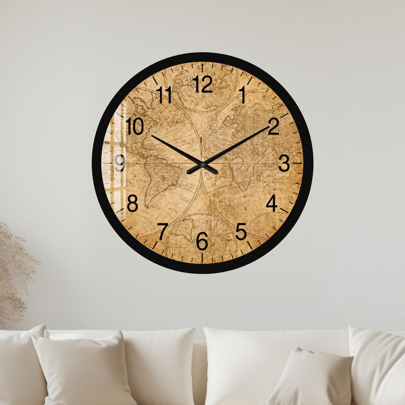 Vintage World Map with black frame