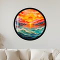 Golden Tide Sunset with black frame
