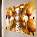 Wooden Sphere Corridor close-up angled detail