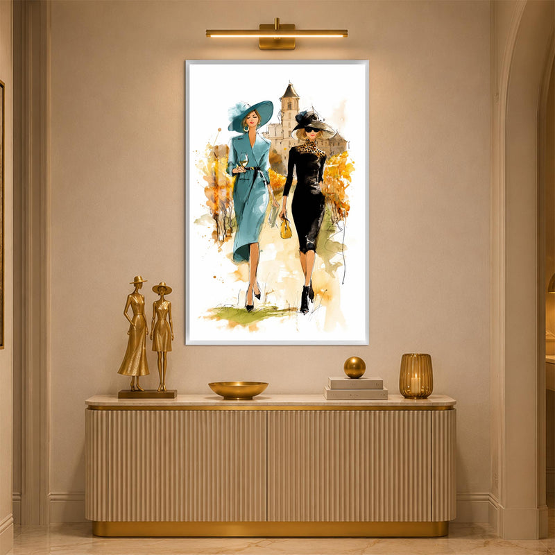 Autumn Fashion Stroll with white frame
