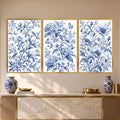 Blue Botanical II with gold frame