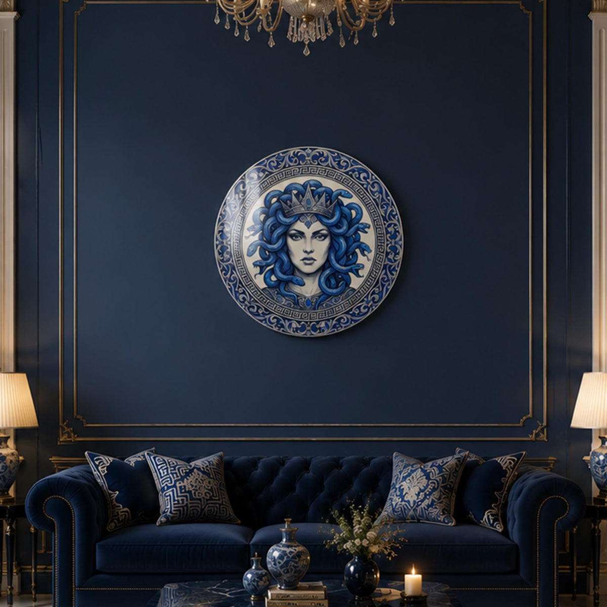 Sapphire Medusa in a modern room