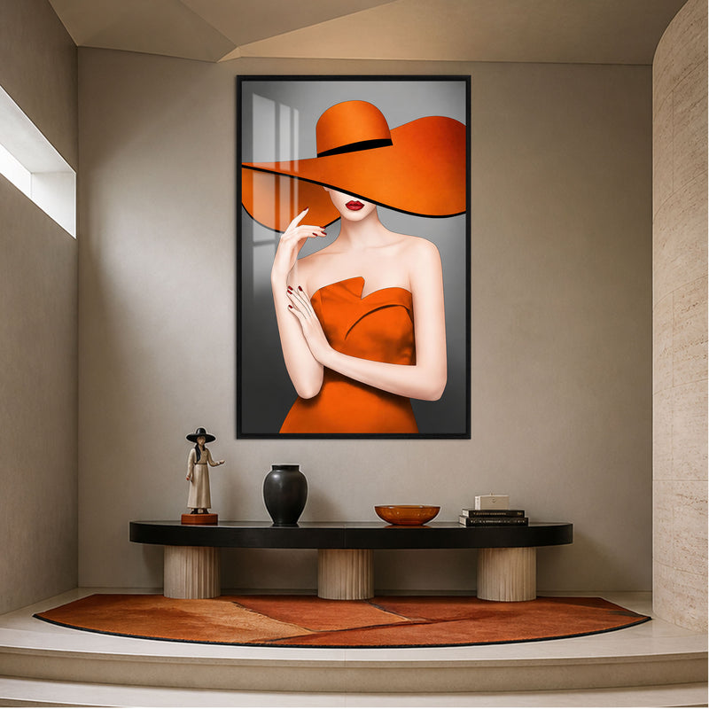 Lady in Orange with black frame