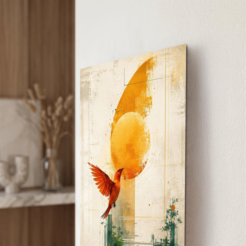 Artronauts Glass Print Flight Toward The Sun Glass Wall Art