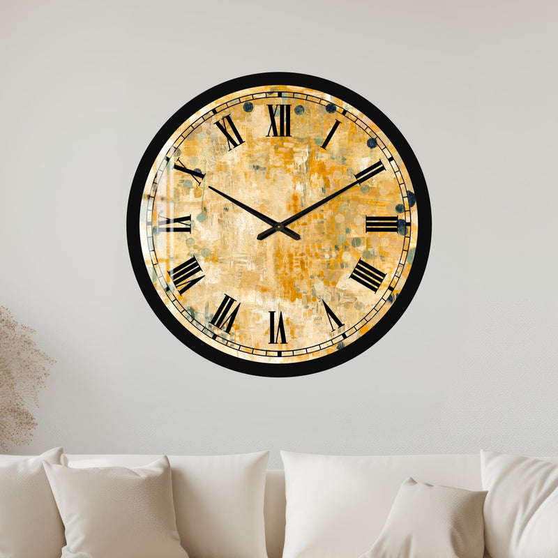 Golden Abstract Roman with black frame