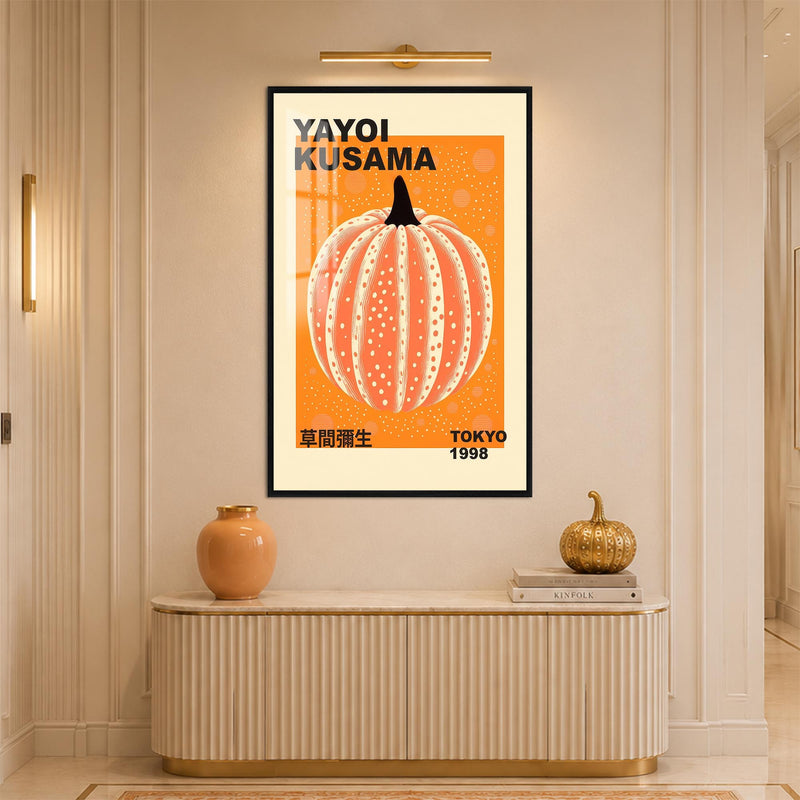 Kusama Pumpkin Poster with black frame