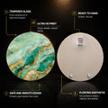 Emerald Gold Marble — tempered glass, ultra HD print, ready to hang