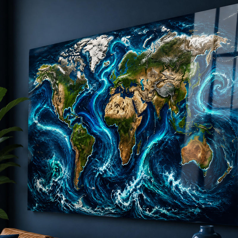 Ocean Currents World Map lifestyle view