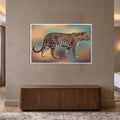 Golden Leopard with white frame