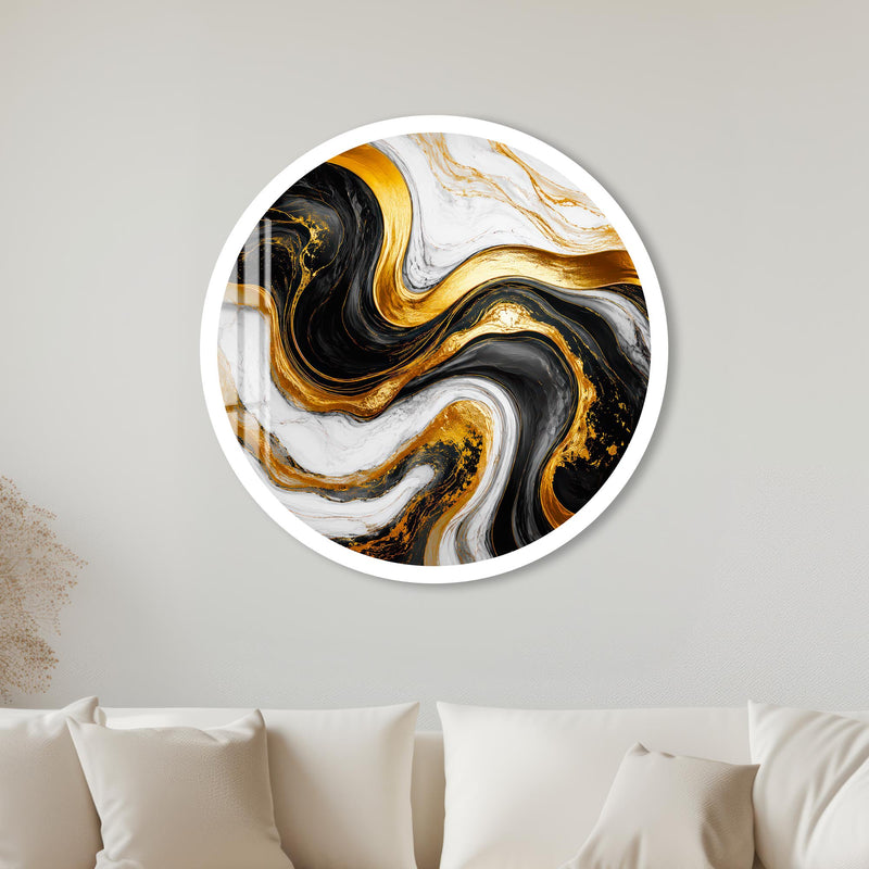 Gilded Marble Flow with white frame