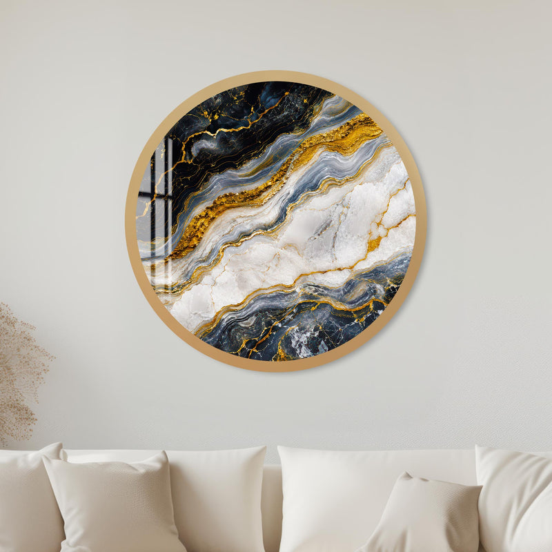 Gilded Marble Flow with gold frame