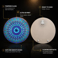 Blue Lotus Petal Evil Eye — tempered glass, ultra HD print, ready to hang