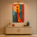 Golden Bloom Silhouette with white frame