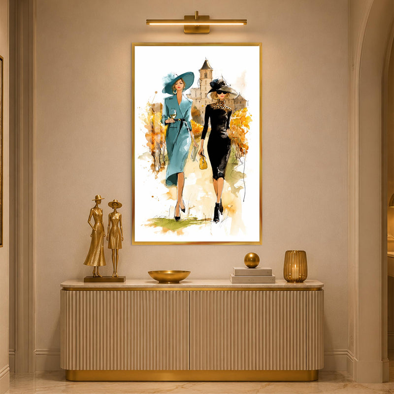 Autumn Fashion Stroll with gold frame