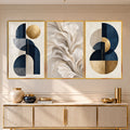 Navy Gold Floral with gold frame