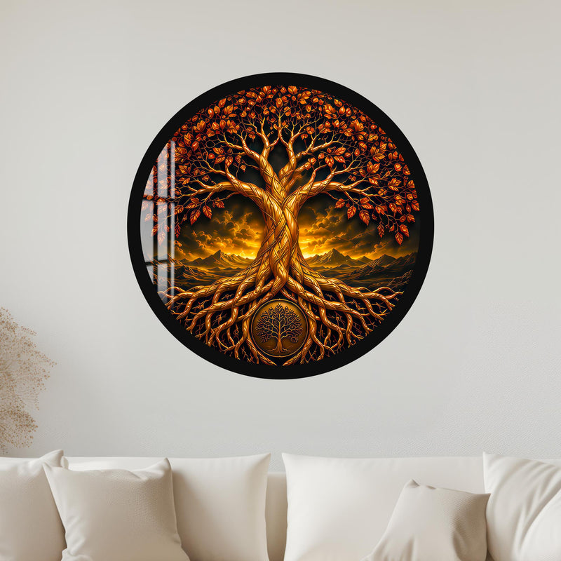 Golden Tree of Life with black frame
