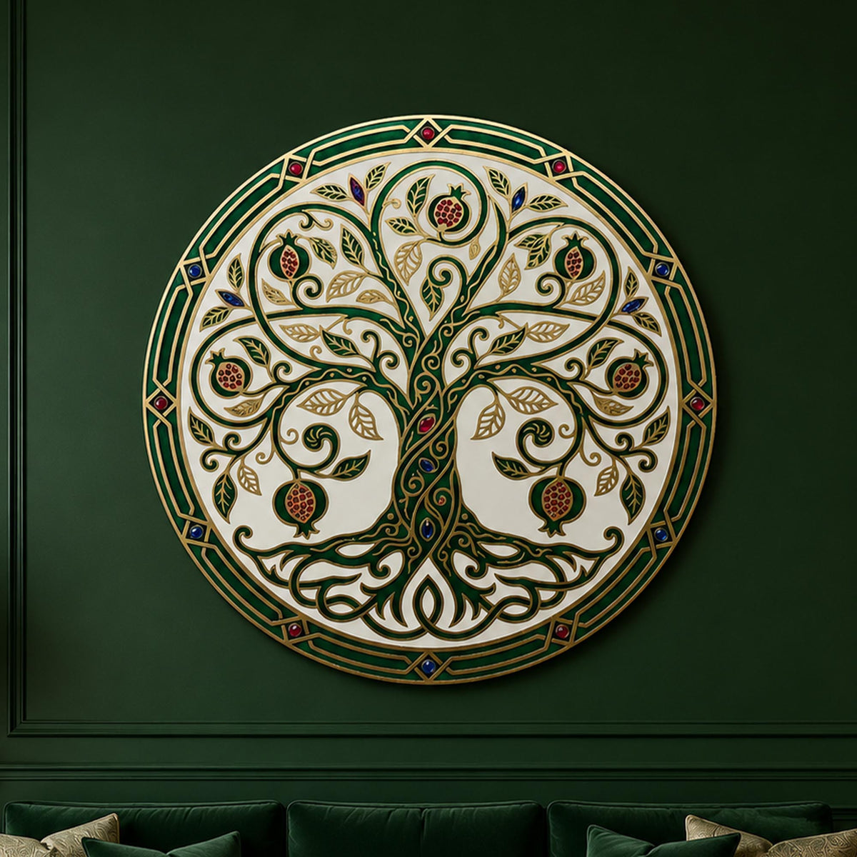 Pomegranate Tree Of Life — tempered glass, ultra HD print, ready to hang