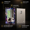 Celestial Jewel Mosaic — tempered glass, ultra HD print, ready to hang