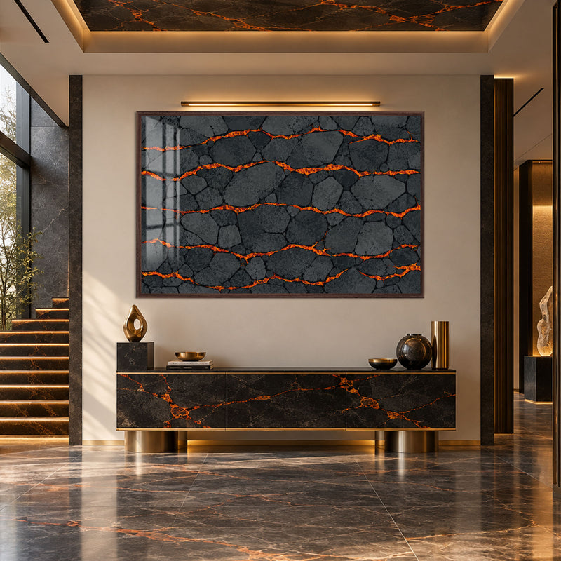 Molten Stone with walnut frame