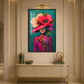 Floral Femme with black frame