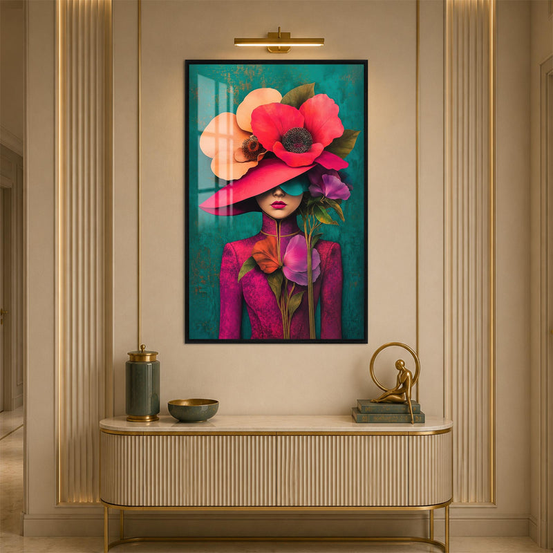Floral Femme with black frame