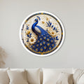 Ivory Sapphire Peacock with white frame