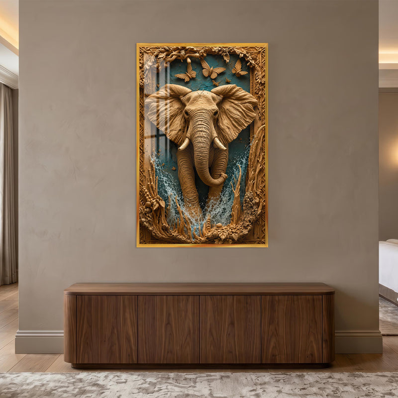 Gilded Elephant Majesty with gold frame