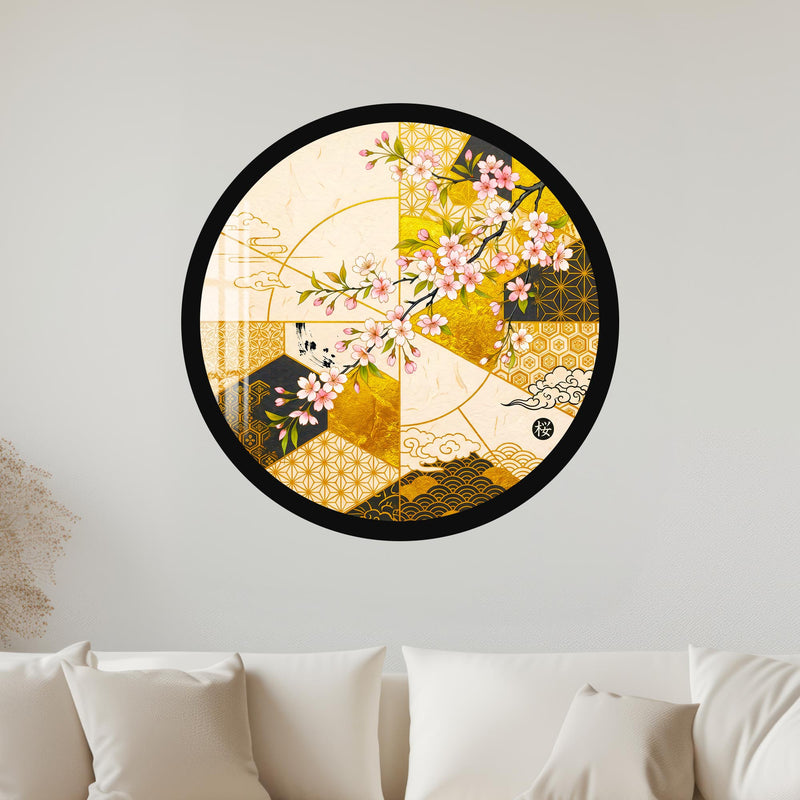 Golden Sakura with gold frame