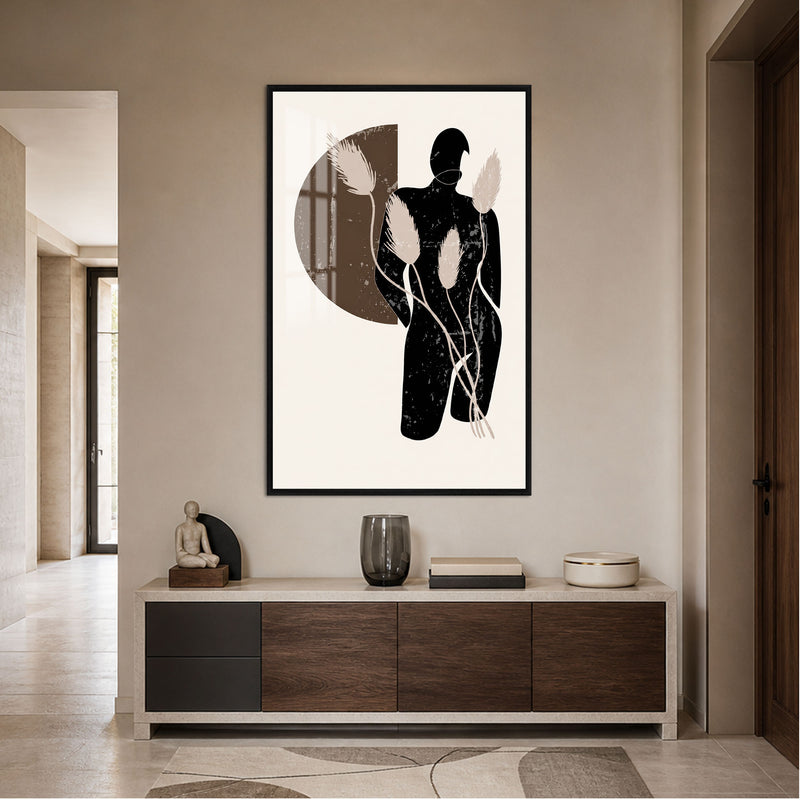 Figure Among Reeds with black frame