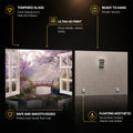 Cherry Blossom Window — tempered glass, ultra HD print, ready to hang