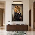 Executive Lion with silver frame