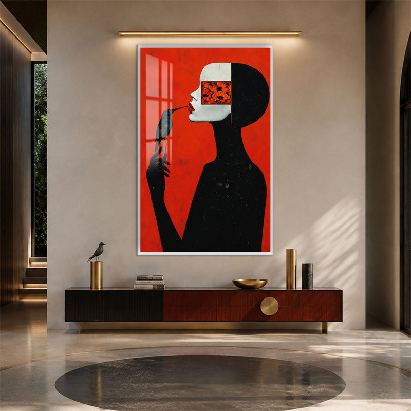 Artronauts Glass Print 12x18 cm | 4.7"x7.1" / White Floral Vision Glass Wall Art