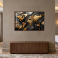 Gilded World Atlas with walnut frame