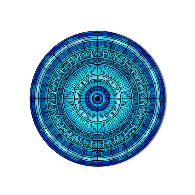 Turquoise Filigree Evil Eye Mandala product shot on white background