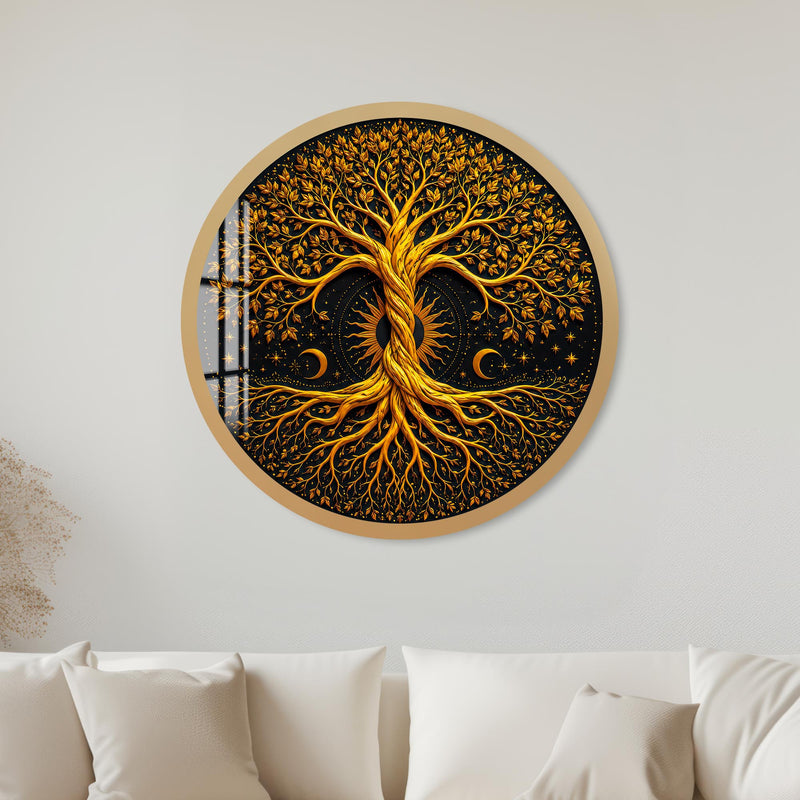 Golden Tree Of Life with gold frame