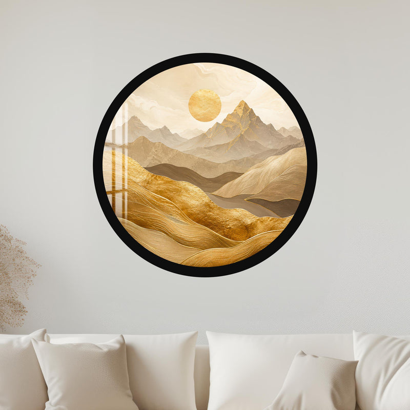 Golden Mountain Horizon with black frame