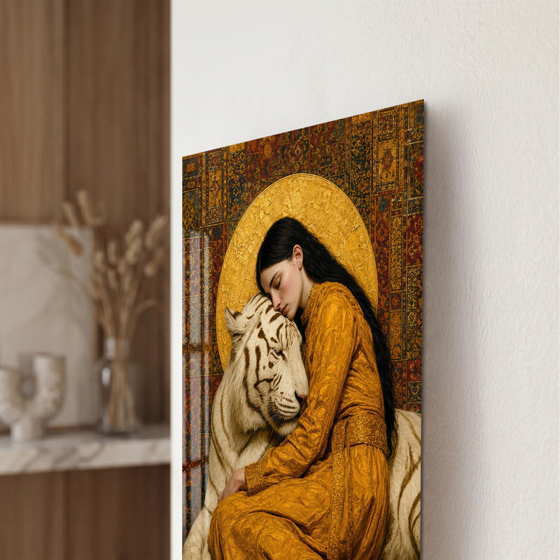Artronauts Glass Print Golden Guardian Glass Wall Art