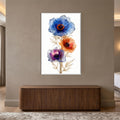 Chromatic Poppy Trio with white frame